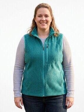 DULUTH TRADING Womens Plus Size 2XL Polartec Fleece Sweater Vest Bright Teal NWT